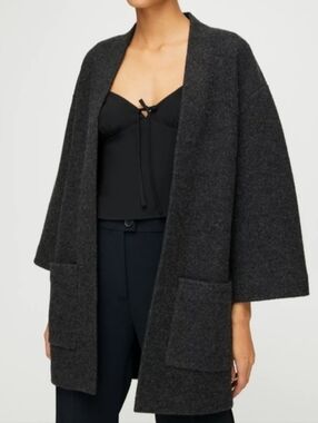 Wilfred Charcoal 100% Fine Merino Wool Sweater Cardigan W